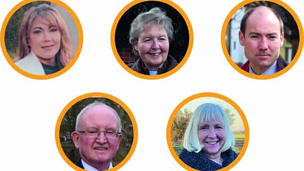 Headshots of five Lib Dem councillors