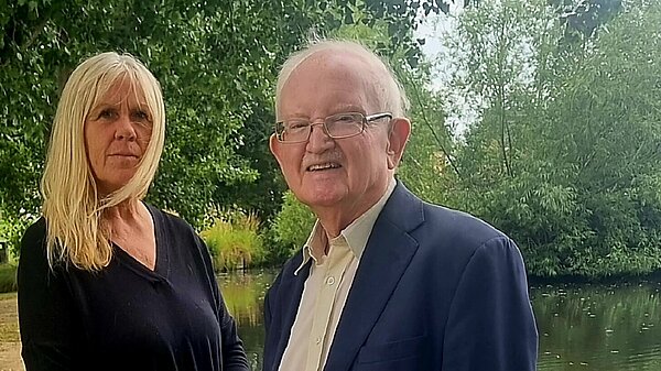 Tippy Cornish and Clive Amos on Theydon Bois village greem